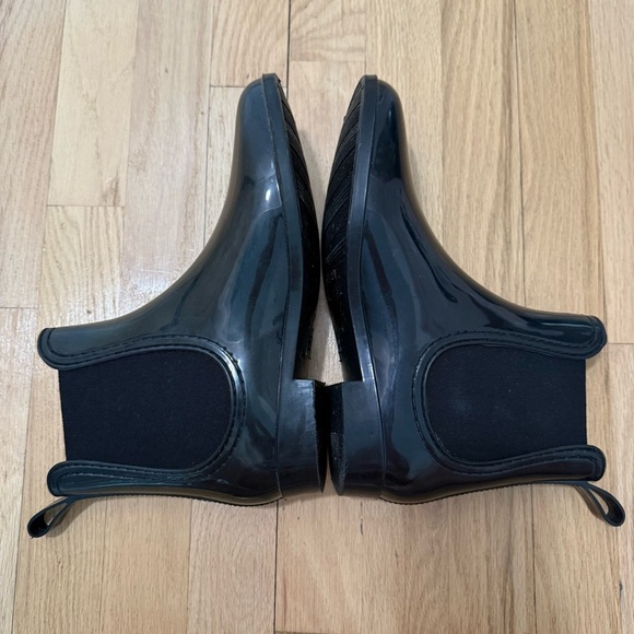 Henry Ferrera New York Black Glossy Rain Boots Size 8 - Picture 4 of 7